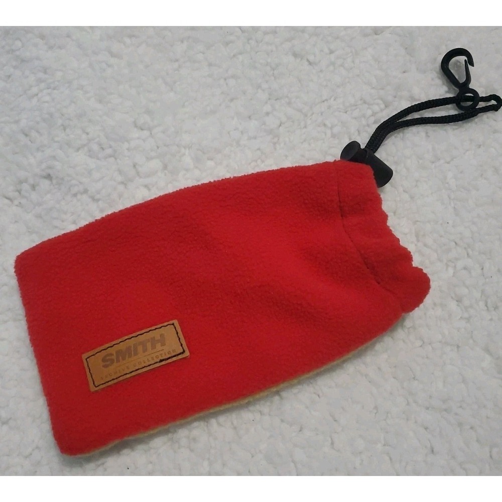 Smith Sports Fleece Glasses Pouch Case Red Tan Archive Collection Vintage